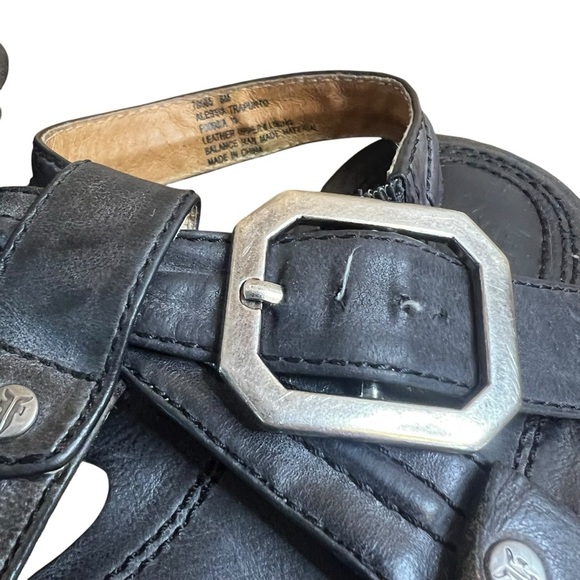 FRYE Grey Leather Alessia Trapunto Flats - Thong Sandals, Size 8 - Picture 2 of 7